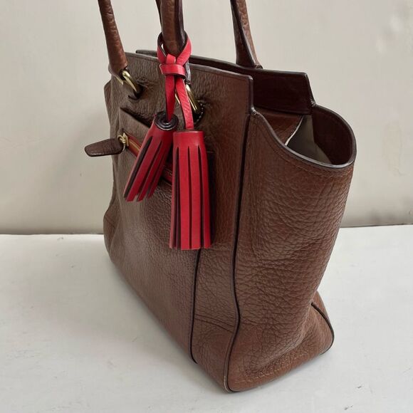 Coach Legacy Textured Leather Medium Candace Carryall Tote Brown Carnelian - Picture 4 of 13